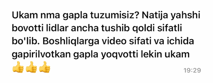 Mijoz fikri — natija va lidlar haqida